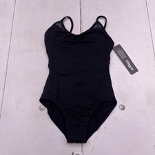 So Danca Leotard Girls 12-14 Black BY29C Camisole Lace Mesh Ballet Dance Youth