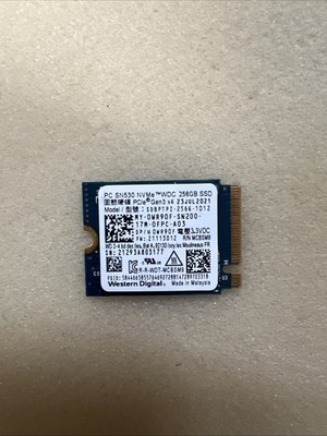 256GB Western Digital PC SN530 PCIe 3.0 NVMe 2230 SSD Tested Working