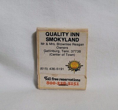Vintage Matchbook Quality Inn Smokyland Motel Hotel Gatlinburg TN Advertising