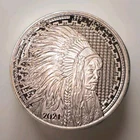 2021 Native Chief & Bison Frozen Finish 1 oz .999 Fine Silver Round