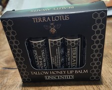 Terra Lotus Tallow Honey Lip Balm Unscented 5-Pack