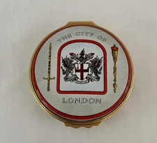 Halcyon Days The City Of London England 2.25" Enamel Trinket Box Free US Ship