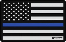 Tekmat Armorers Bench Cleaning Mat 11"x17" Police Support Flag - 17-POLICE