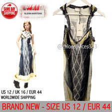 EUR 44 US 12 UK 16 - BRAND NEW ✨ H&M Glenn Martens Printed Satin Lace Maxi Dress