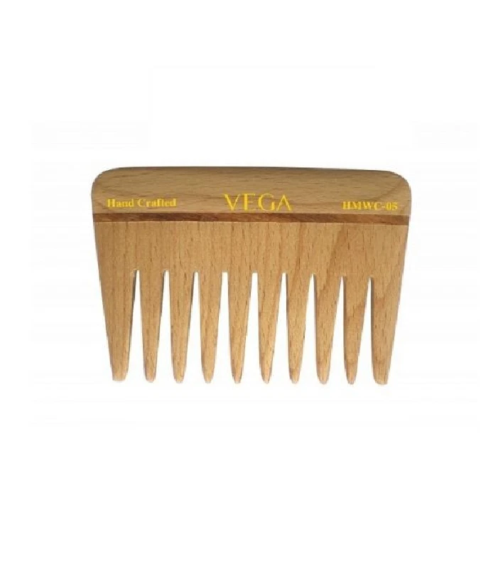 2 Pack Natural wood VEGA Wide Tooth Wooden Comb - HMWC-05 Pocket Hair Beard comb - Image 2 of 4