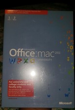 Microsoft Office University 2011 Mac Full Version Academic WPXO - NEW SEALED NIB