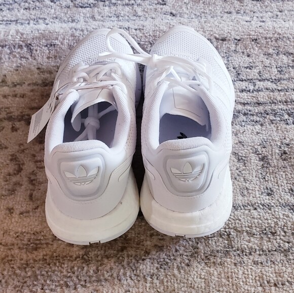 Adidas ZX 1K Boost White Sneakers NEW Size 8.5 Mens White Mesh | eBay