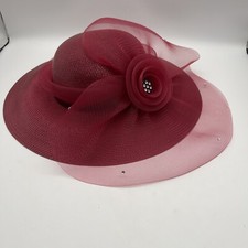 Women  s Red Church Sunday Easter Wedding Kentucky derby Occasion Hat