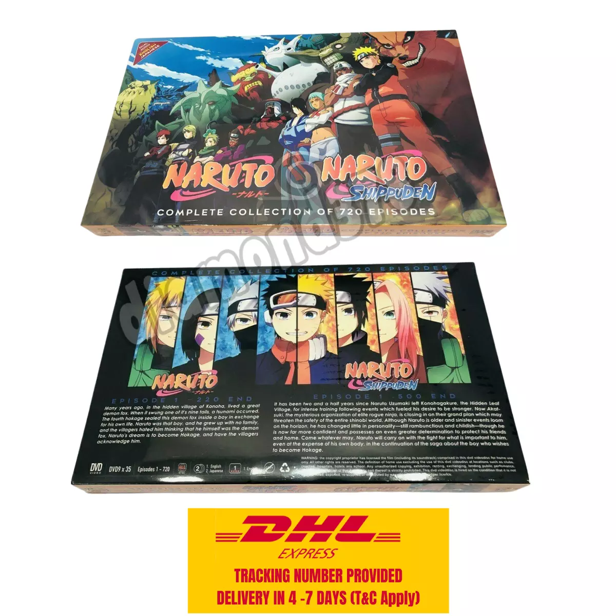 DVD NARUTO SHIPPUDEN VOL.1-720 END ENGLISH DUBBED All Region FREE DHL  EXPRESS