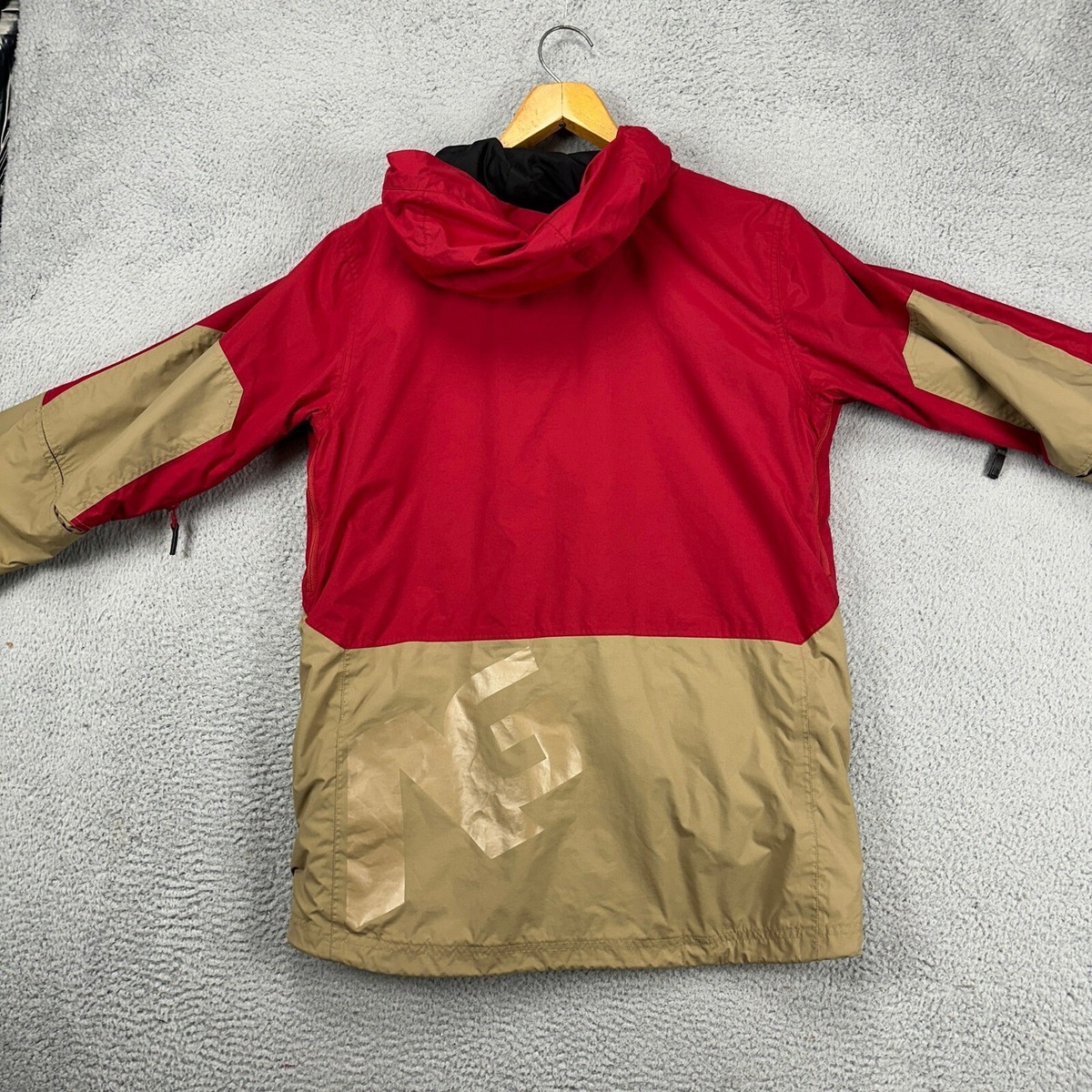 Analog AG Mens Torrent Jacket Small Red Brown Colorblock Snow Ski