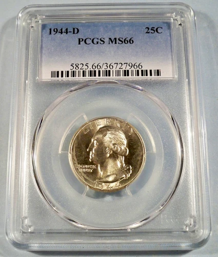 1944-D PCGS MS66 WASHINGTON QUARTER SILVER 25c MS 66