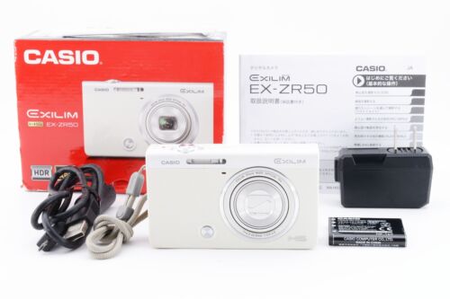 CASIO HIGH SPEED EXILIM EX-ZR50 (White) 16.1 MP 10x Optical Zoom Digital Camera - Afbeelding 1 van 12