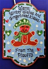 GINGERBREAD Personalize Name SIGN Christmas Winter Art Decor Door Wall Plaque