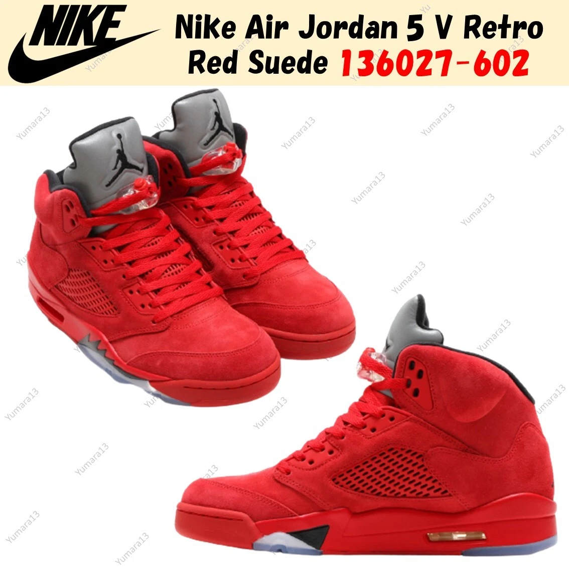 Jordan 5 Retro Red Suede Men's - 136027-602 - US