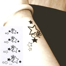Tattoo Flash Once Temporary Adhesive Stars Black Party Gift Beach New WOW