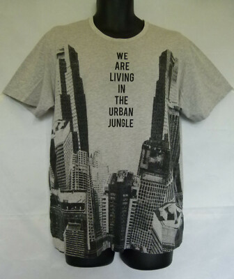 Lativ Men s We Are Living In The Urban Jungle Graphic T-Shirt Short Sleeve Sz XL