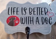Custom Personalized Wooden Dog Leash Holders
