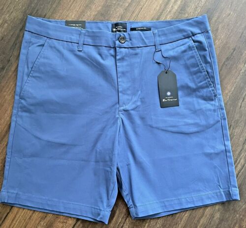 Ben Sherman NWT Men's 36 Chino Shorts Blue Cotton Stretch Regular Fit NWT $89