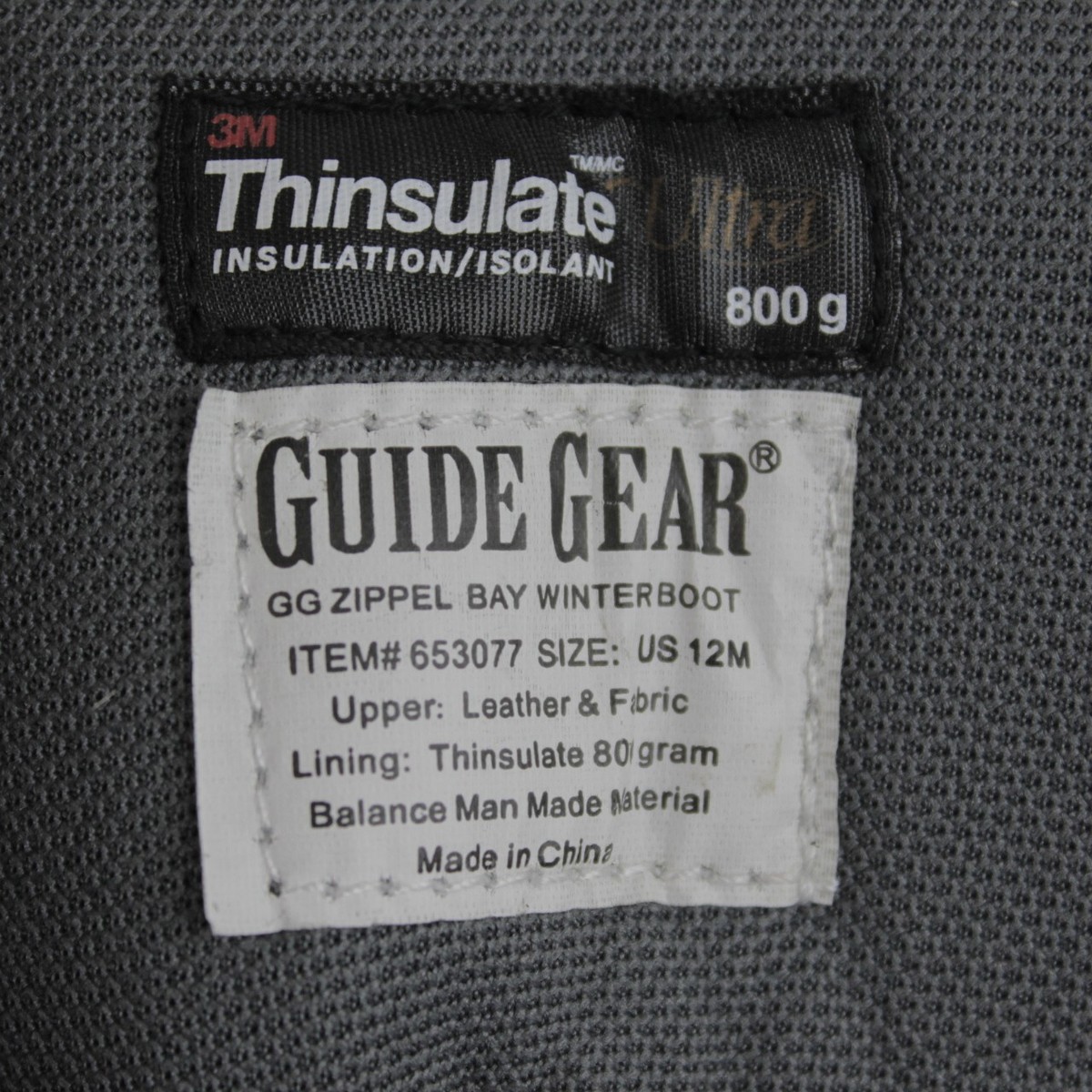 Guide Gear Thinsulate 653077 GG Zippel Bay Winter Boots Black Mens Size 12M Men main image 4