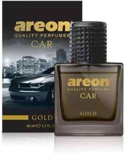 AREON Car Perfume Gold - Air Freshener in Glass Bottle - Luxury Odor Eliminator