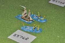 1/1200 scale napoleonic / naval - 1 ship & 2 wrecks - (83768)