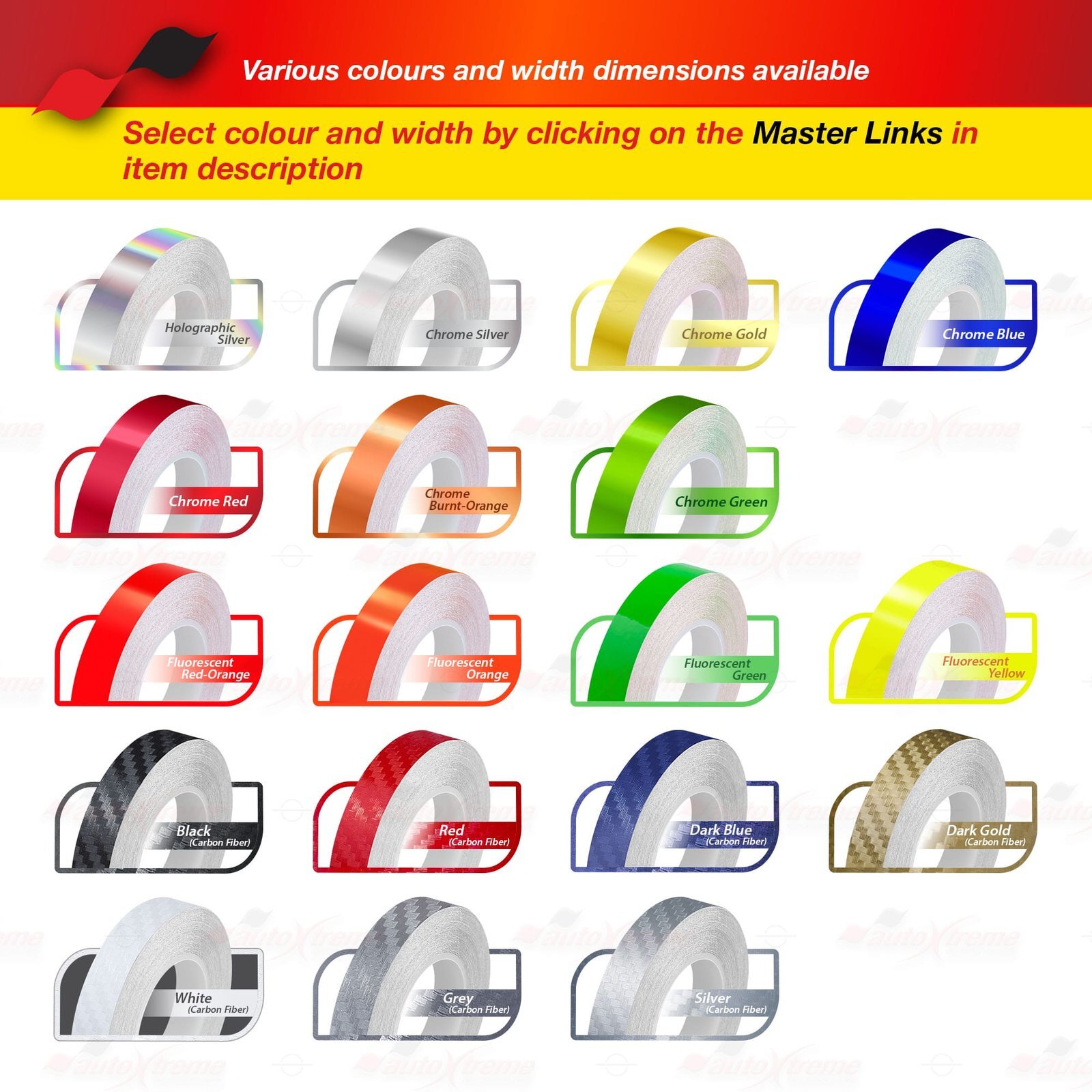 4" 102mm PinStriping Stripe Tape Styling Decal Vinyl Sticker CARBON FIBER RED