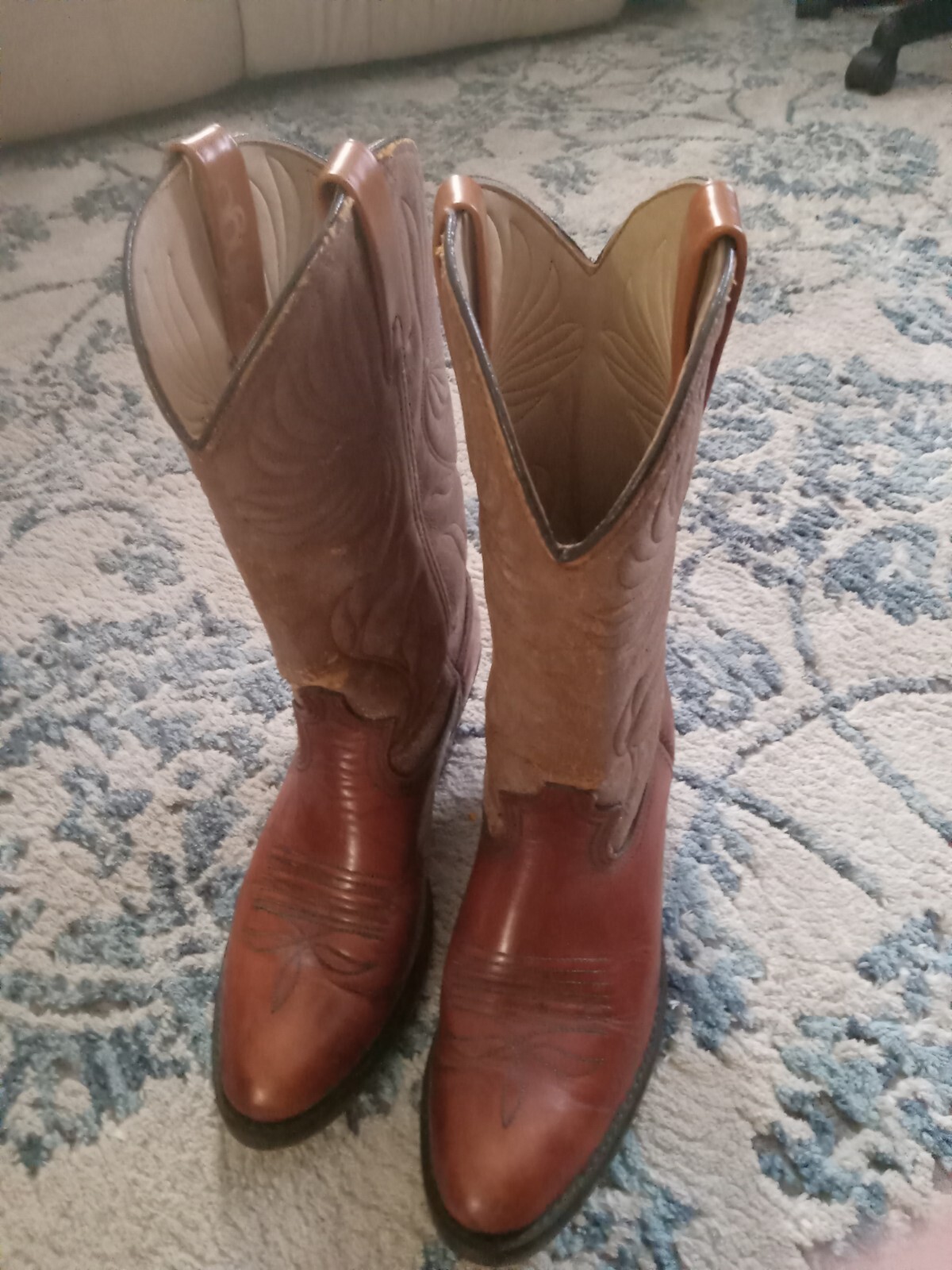 VTG Men's Dingo 5132 Cowboy Western Boots Size 8 D Brown Tan Rust Acme Leather