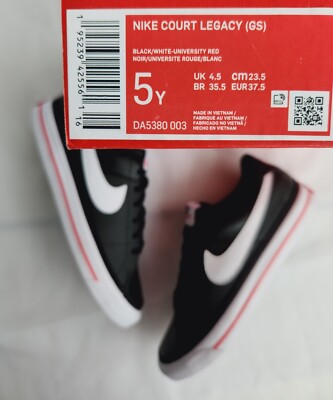 nike court legacy black red