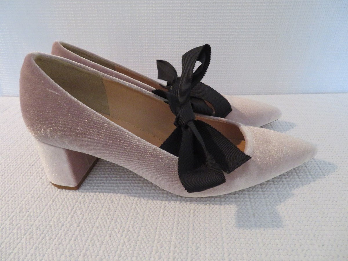 NEW AVERY VELVET PUMPS WITH BOW, H1859, SZ 7, VINTAGE