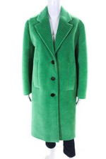 Prada Fw 2021 Womens Single Breasted Corduroy Coat Green Size Italian 40