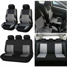 For Nissan Standard Car Seat Covers Full Set Gray Black Front Rear Protector
