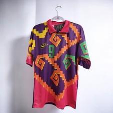 Jorge Campos  9 - Multicolor ORANGE/PINK/PURPLE - JERSEY VINTAGE - LARGE