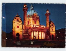 Postcard St Charles s Church At Night Vienna Austria