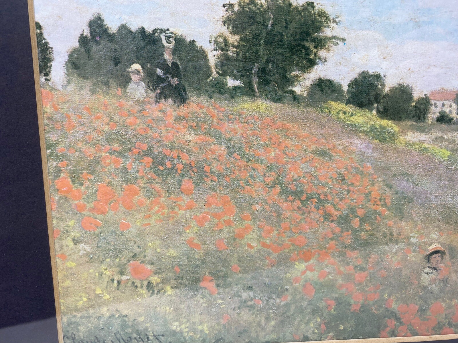 Claude Monet "Poppy Field" Framed Canvas Giclee Print 
