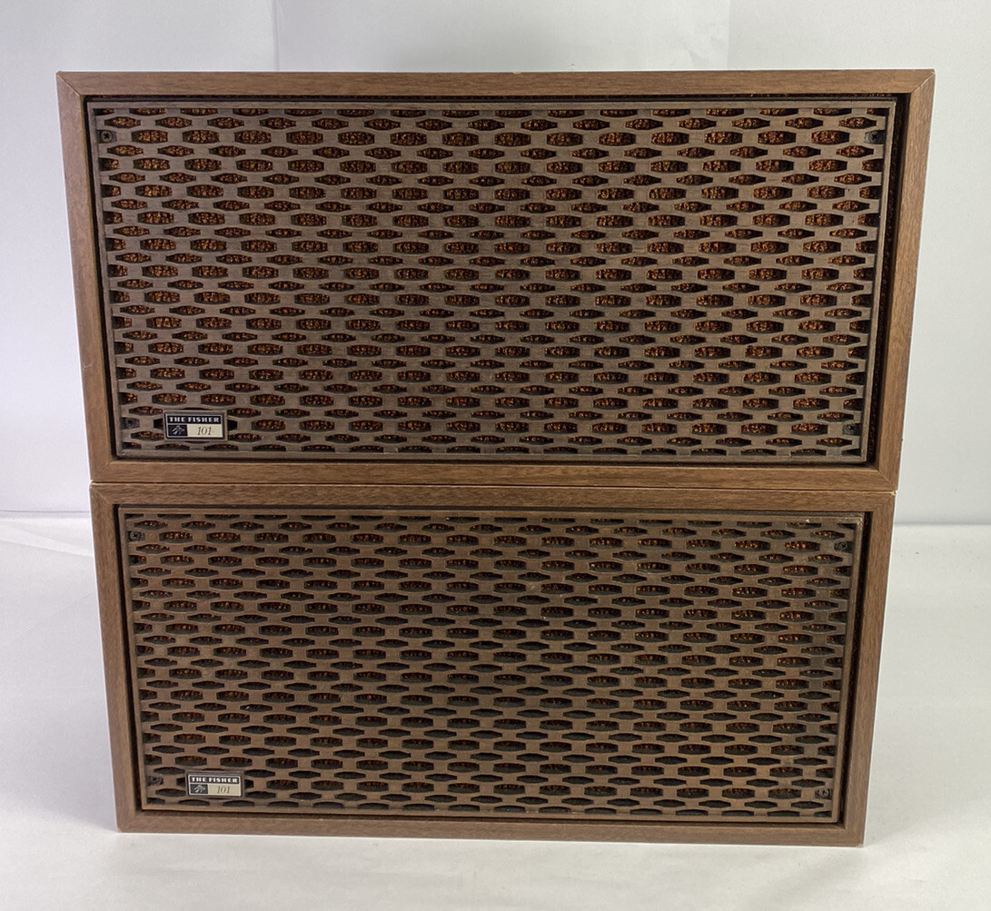 Vintage 1970s THE FISHER 101 Speaker System SET PAIR Tested Work