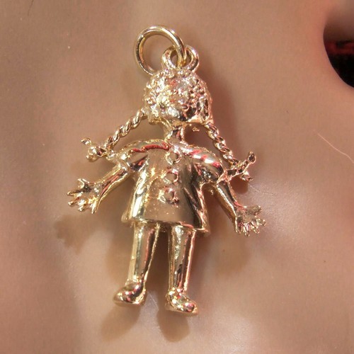 9ct gold new solid rag doll charm | eBay