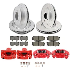 (4)Front Rear Brake Caliper/Rotor (8)Brake Pads Fits 08-17 Toyota Sequoia Tundra