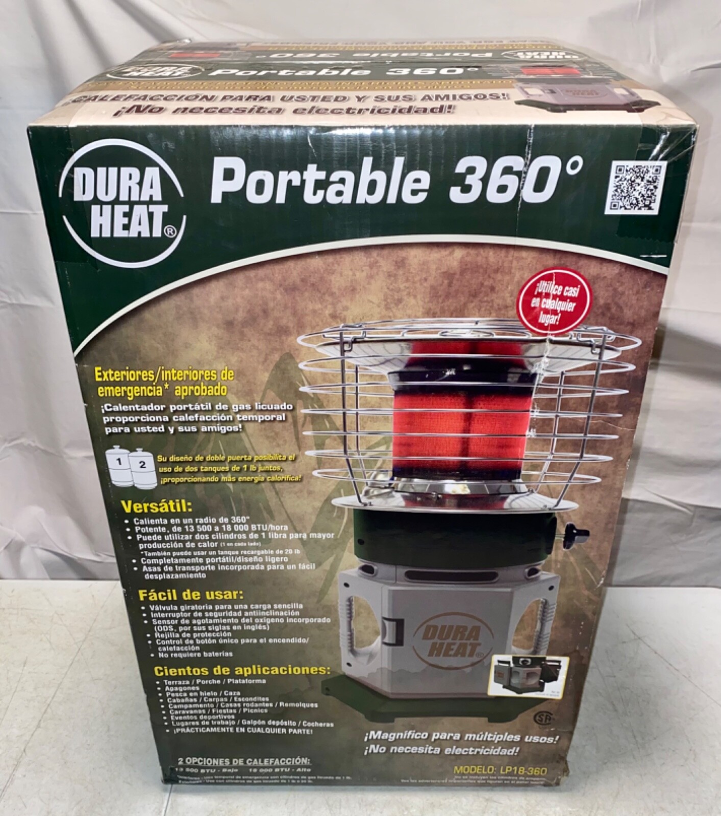 DuraHeat LP18-360 Propane PORTABLE 360 LP HEATER 13,500-18,000 BTU NEW  SEALED | eBay