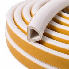 White EPDM D Profile Weather Stripping Door Seal, Self-Adhesive Door Weather ...