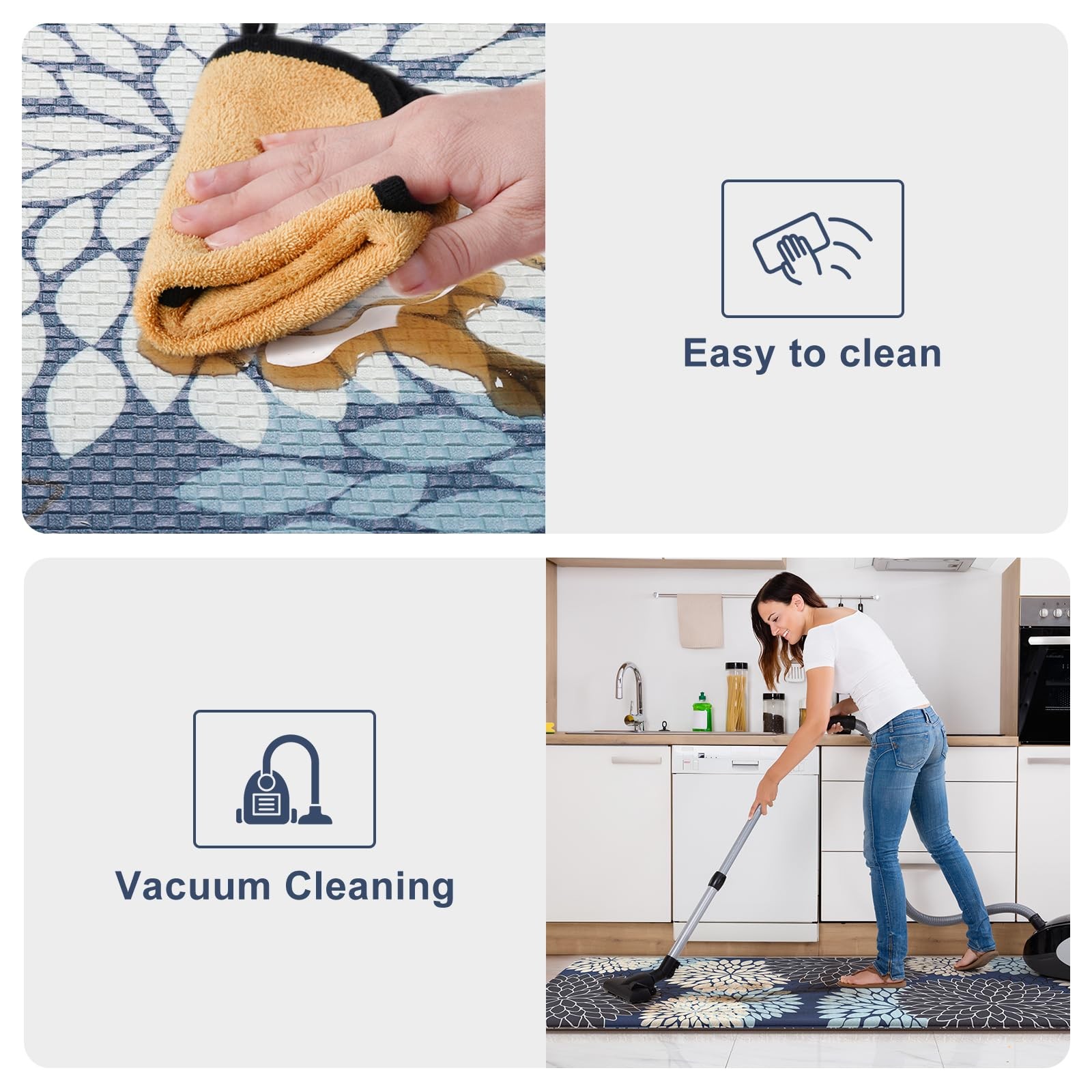 Anti Fatigue Kitchen Mats,Non Slip Farmhouse Kitchen Rugs Sets 2 Piece,Waterp...