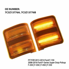 Amber Lens LED Side Mirror Signal Light Lamps For 08-16 Ford F250 F350 F450 F550