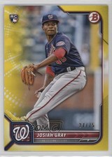 2022 Bowman Yellow Border 27/75 Josiah Gray #18 2s2