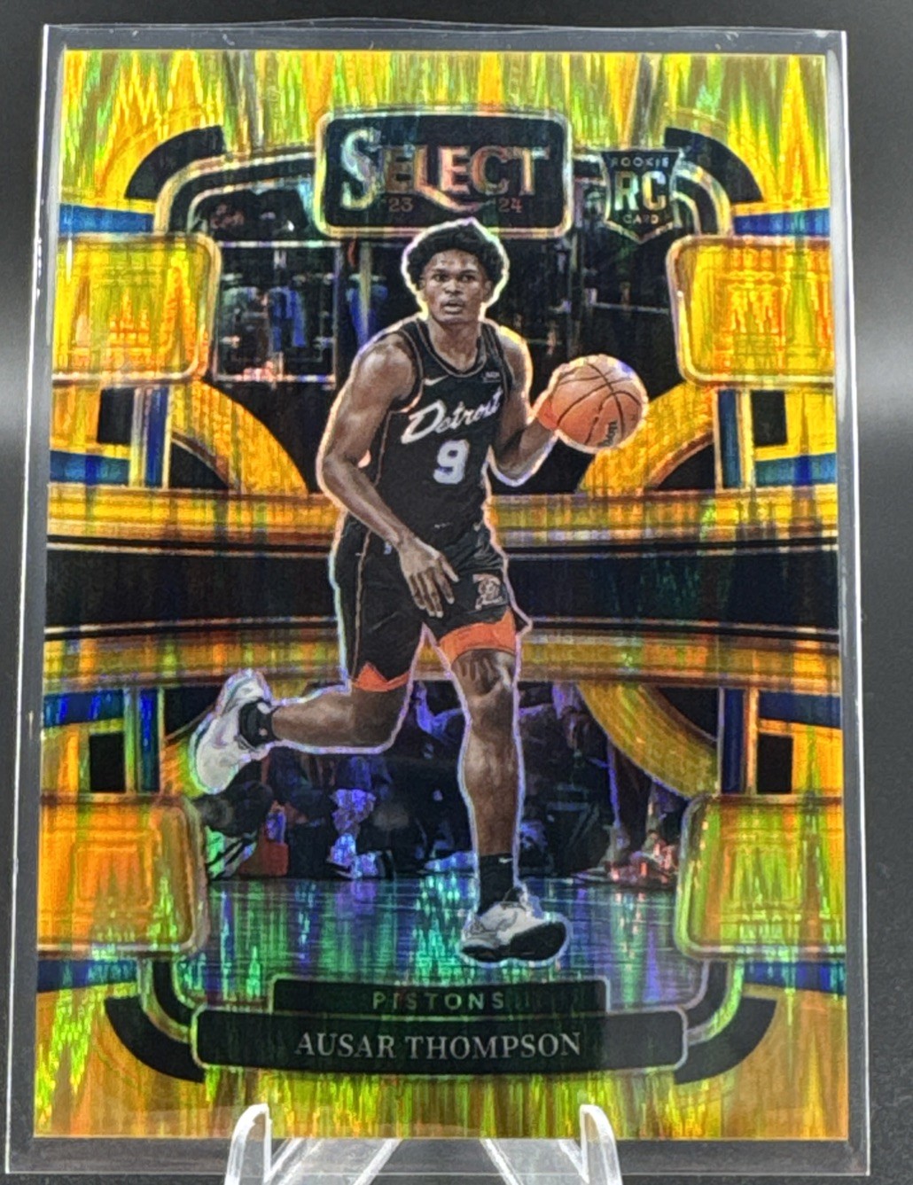 2023-24 Panini Select - Concourse Ausar Thompson #95 Gold Flash Prizm /10 (RC)
