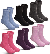 Children'S Winter Warm Wool Solid Color Socks Kids Boy Girls Hiking Thermal Boot