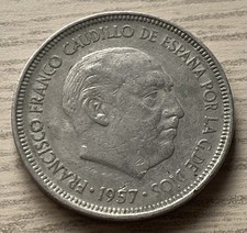 Spain 5 Pesetas 1957 (59 inside star)