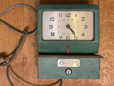 ACROPRINT TIME RECORDER 125NR4 TIME CLOCK NO KEY, Keeps Time