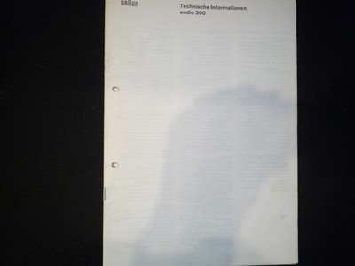 Original Service Manual Schaltplan Braun   Audio 300