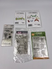 Assorted Christmas Holiday Clear Rubber Stamps Lot 5 Packs Various Brands