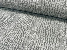 Grey Snake Skin Digital Print Cotton Fabric Dragon Scale Upholstery 140cm Wide
