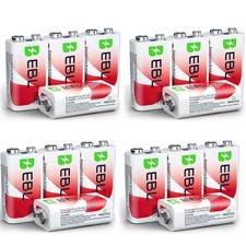 EBL 9V Rechargeable Lithium Batteries 9 Volt Battery 600mAh 9V Battery LOT